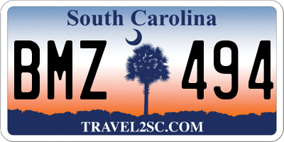 SC license plate BMZ494