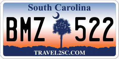 SC license plate BMZ522