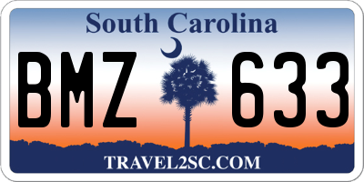 SC license plate BMZ633