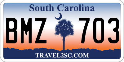 SC license plate BMZ703