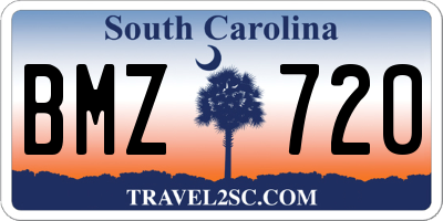 SC license plate BMZ720