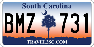 SC license plate BMZ731