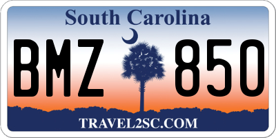 SC license plate BMZ850