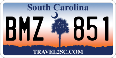 SC license plate BMZ851