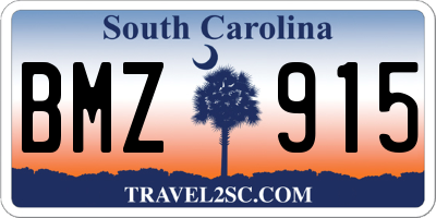 SC license plate BMZ915