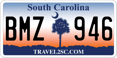 SC license plate BMZ946