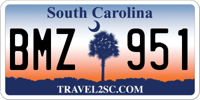 SC license plate BMZ951