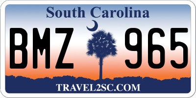 SC license plate BMZ965