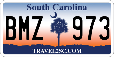 SC license plate BMZ973