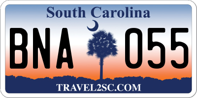 SC license plate BNA055
