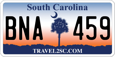 SC license plate BNA459