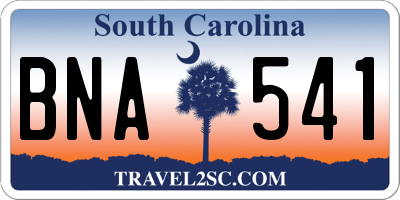 SC license plate BNA541