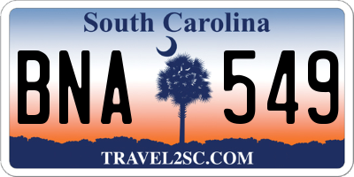 SC license plate BNA549