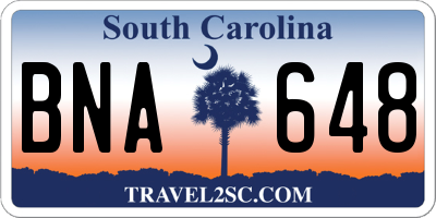 SC license plate BNA648