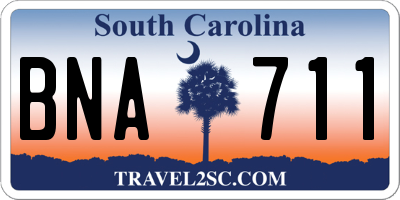 SC license plate BNA711