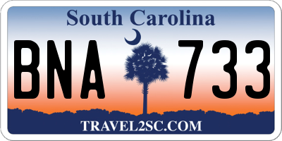 SC license plate BNA733