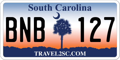 SC license plate BNB127