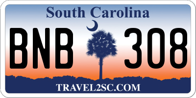 SC license plate BNB308