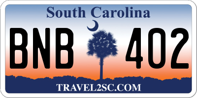 SC license plate BNB402