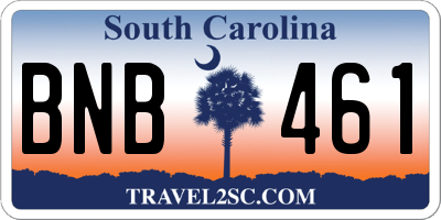 SC license plate BNB461