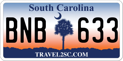 SC license plate BNB633