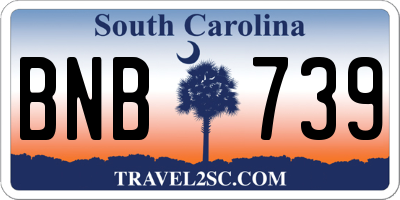 SC license plate BNB739