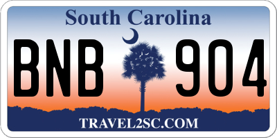 SC license plate BNB904