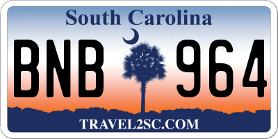 SC license plate BNB964