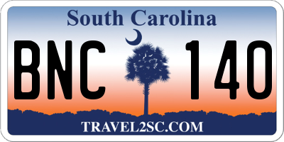 SC license plate BNC140