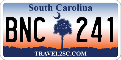 SC license plate BNC241