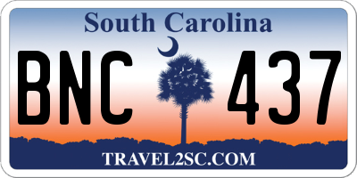 SC license plate BNC437