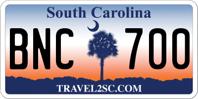 SC license plate BNC700