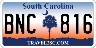 SC license plate BNC816