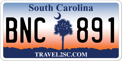 SC license plate BNC891
