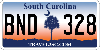 SC license plate BND328