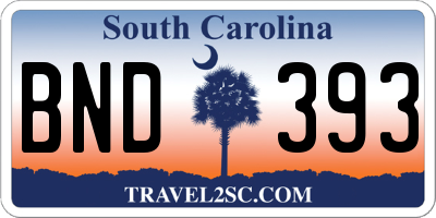 SC license plate BND393