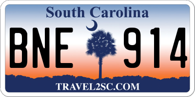 SC license plate BNE914