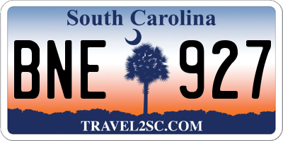 SC license plate BNE927