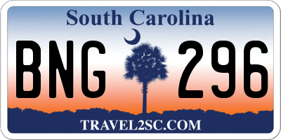 SC license plate BNG296