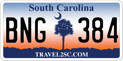 SC license plate BNG384