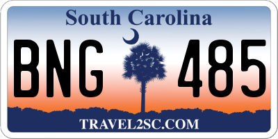 SC license plate BNG485