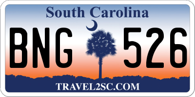 SC license plate BNG526