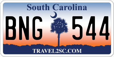 SC license plate BNG544