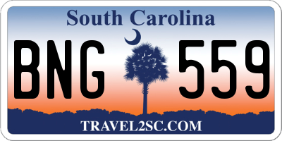 SC license plate BNG559