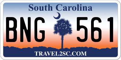 SC license plate BNG561