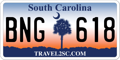 SC license plate BNG618