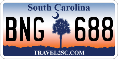 SC license plate BNG688