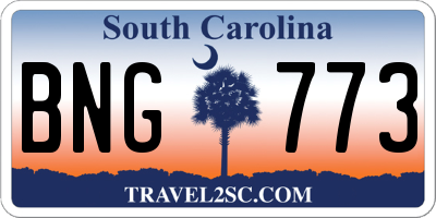 SC license plate BNG773