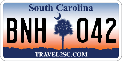 SC license plate BNH042