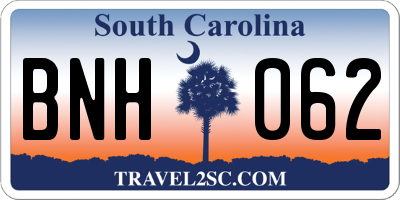 SC license plate BNH062